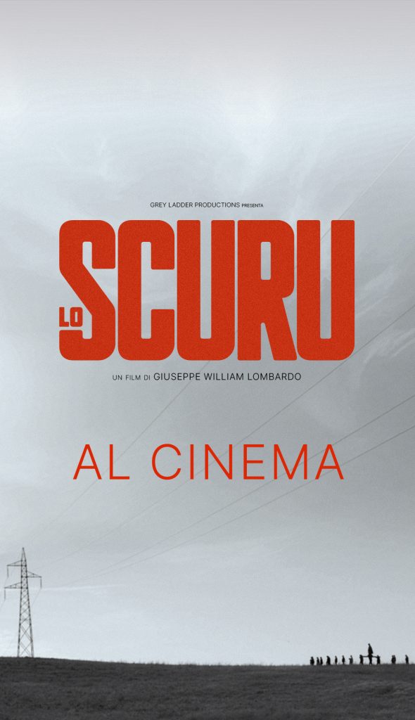 Movie poster for Lo Scuru featuring a cloudy sky and power lines.